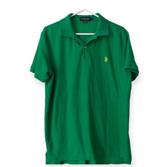 U.S Polo Assn Shirt Mens Size Large Green Collared Pull Over GrandpaCore - Picture 1 of 9